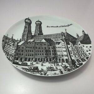 Uhlenhorst Studio Der Markt zu München Wall Plate Vintage German Souvenir